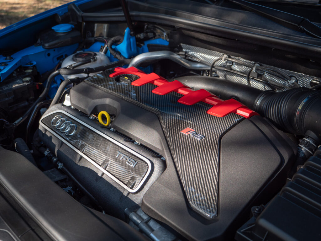 Moteur – AUDI – RS Q3 Sportback – 2020 – Turbo blue – 400 ch – 5 cylindres Turbo – 16 900 km – Transmission : Sequentielle – Origine Allemagne – Privaty Cars – Expertise et vente de modèles Super Sport près de Poitiers