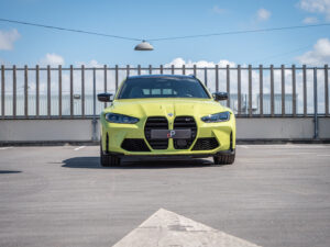 Vue avant avec calandre large – BMW – BMW M3 TOURING – 2022 – Sao Paulo – 510 ch – 6 cyl Bi-Turbo – 9 500 km – Transmission : Sequentielle – Origine Allemagne – Privaty Cars – Rachat immédiat de véhicules de prestige à La Rochelle