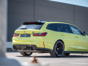 Vue arrière avec diffuseur et sorties d'échappement – BMW – BMW M3 TOURING – 2022 – Sao Paulo – 510 ch – 6 cyl Bi-Turbo – 9 500 km – Transmission : Sequentielle – Origine Allemagne – Privaty Cars – Recherche personnalisée de modèles BMW à 2 heures de Paris en TGV