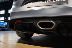 Sortie d'échappement double avec diffuseur – ALPINE – A110S – 2019 – Gris Tonnerre Mat – 52 900 km – 293 ch – 4 cylindres turbo – Transmission : Sequentielle – Origine France – Privaty Cars – Expert des sportives d’occasion haut de gamme près de Niort