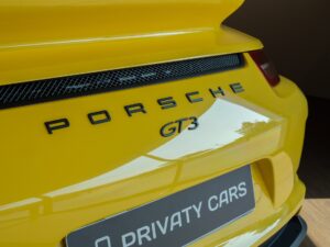 Carrosserie – PORSCHE – Porsche 911 991 GT3 – 2015 – Jaune Racing – 24 900 km – 475 ch – FLAT 6 Atmo – Transmission : Sequentielle – Origine France – Privaty Cars – Conciergerie automobile pour véhicules de sport à La Rochelle