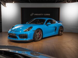 À vendre – PORSCHE – Cayman GT4 981 – 2016 – PTS Mexico Blue – 5 900 km – 385 ch – Flat 6 Atmo – Transmission : Manuelle – Photo principale – Origine France – Privaty Cars – Expert des voitures de prestige d’occasion en Nouvelle-Aquitaine