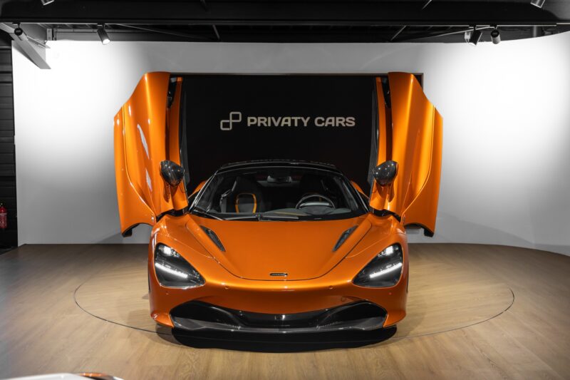 À vendre – MCLAREN – 720S Spider – 2019 – Azores Orange – 29 300 km – 720 ch – V8 Bi-Turbo – Transmission : Sequentielle – Vue principale – Origine Allemagne – Privaty Cars – Achat et vente de véhicules MCLAREN d’occasion en Charente-Maritime